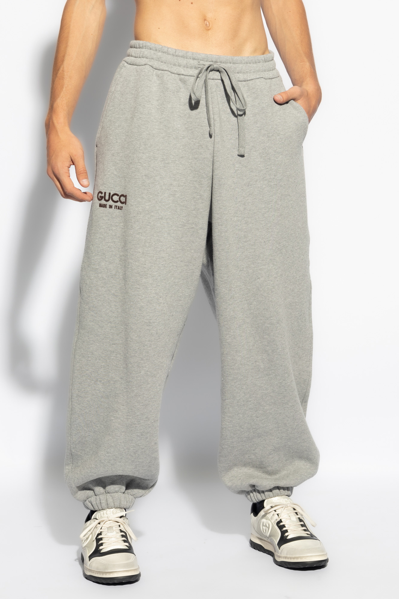 Gucci sweatpants sales grey